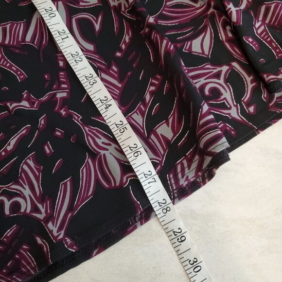 Chico's Skirt Womens 1 US 8 Black Purple Slinky Pull on Wrinkle resistant Silver - Picture 5 of 11